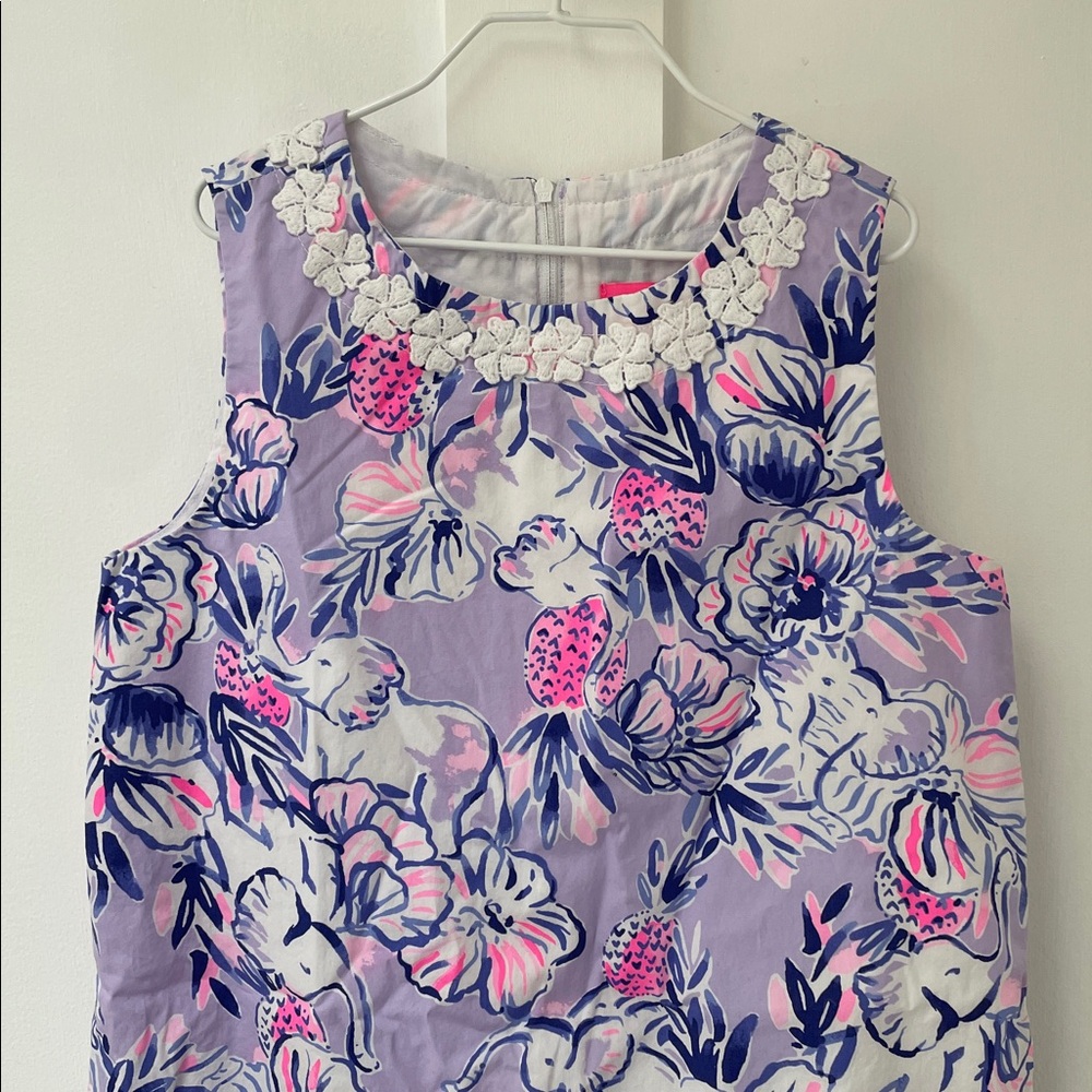 LILLY PULITZER Girls Little Lilly Classic Shift Dress Trunks in the Air Size 10 - Picture 4 of 13